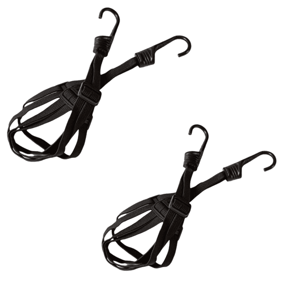 Motorcycle Helmet Rope with Arch Hook Design, Retractable Elastic Strap for Secure Cargo, Black (2Pcs)