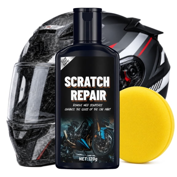 Motorcycle Helmet Scratch Remover Paste for Helmet Visor & Goggles, for Riders, 120g Gloss Care Cream with Sponge for Eyeglasses and Surface Marks
