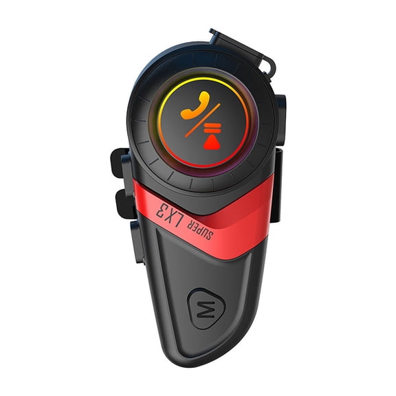 Motorcycle Helmet Wireless Headset BT5.0 Riding Intercom System CVC Noise Reduction Communication Earphone Auto-Answer Watertight Hands-Free Speakers for Motorbike Outdoor Cycling Gear Red