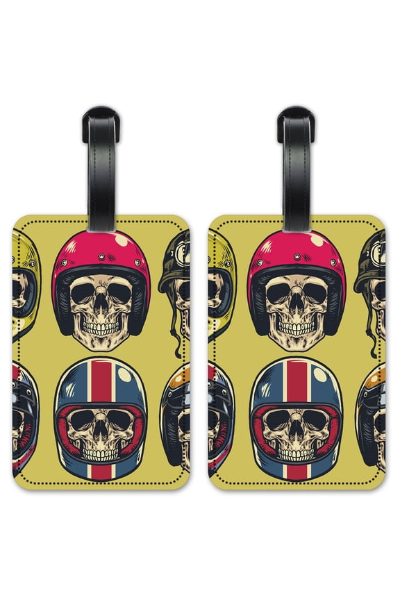 Motorcycle Helmets - Luggage ID Tags / Suitcase Identification Cards - Set of 2