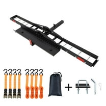 Motorcycle Hitch Carrier with Ramp 500LBS,Heavy Duty Steel Dirt Bike Hauler,Motorcycle Rack for Bicycle,Dirt Bike,Hitch Receiver for Tires Up to 5.5" With ,2" Receiver