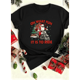 thumbnail image 1 of Motorcycle Holiday Icon Ride Oh What Fun Festive Biker Christmas Unisex T-Shirt up to size 5XL, 1 of 2