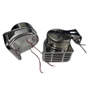 Motorcycle Horn Set High Low Frequency 12V 24V Stainless 120dB Weatherproof