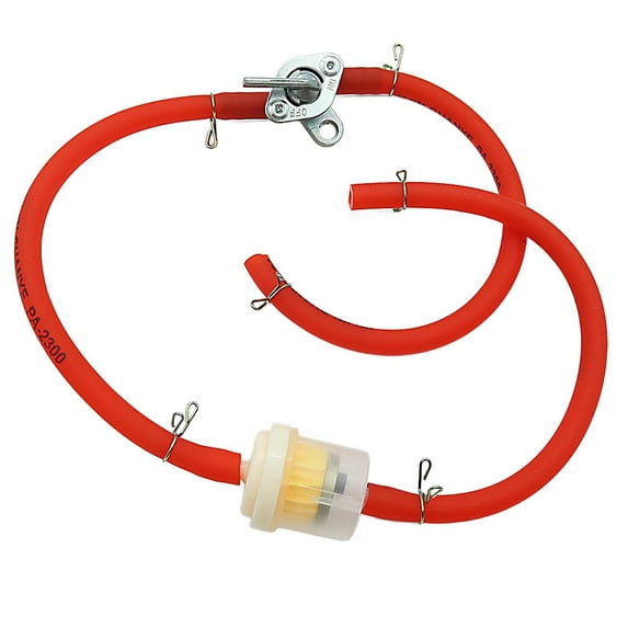 Motorcycle Hose Petrol Fuel Line Hose Gas Oil Pipe Tube Gasoline Fuel Filter Line Clamp with Inline Shut Off Valve for Mini Motorcycle Dirt Bike Moped Scooter