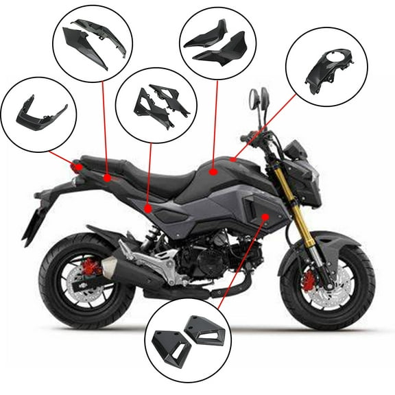 Motorcycle Imitation Carbon Fiber PP Fender Cover Front Rear Side Cover Headlight Fuel Tank Cover For HONDA Grom MSX125 MSX 125