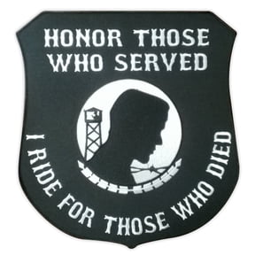 Motorcycle Jacket Embroidered Back Patch - Honor Those Who Served - Military Vet - 11" x 12 Patch