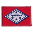 thumbnail image 1 of Motorcycle Jacket Embroidered Patch - Arkansas State Flag - Vest, Cut, Leathers - 3.25" x 2.25", 1 of 1