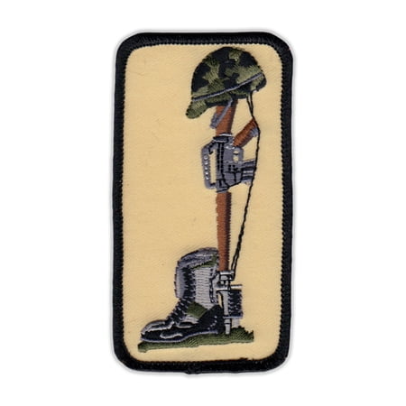 Motorcycle Jacket Embroidered Patch - Military Field Cross Marker - Vest, Cut, Leathers - 4" x 2"
