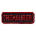 thumbnail image 1 of Motorcycle Jacket Embroidered Patch - Treasurer - Rank, Position - Red/Black - 3" x 1" Patch, 1 of 1