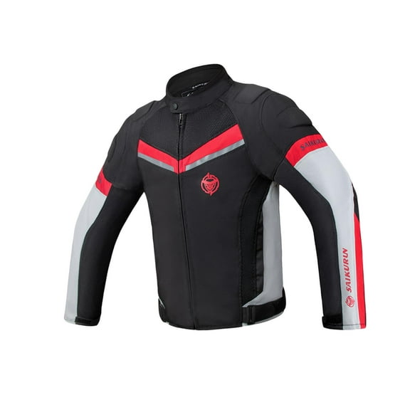 Motorcycle Jacket Motorbike Jacket with Clothing Breathable High Bright Reflective design Tear Resistant Lightweight Motocross Jacket Black White XXXL