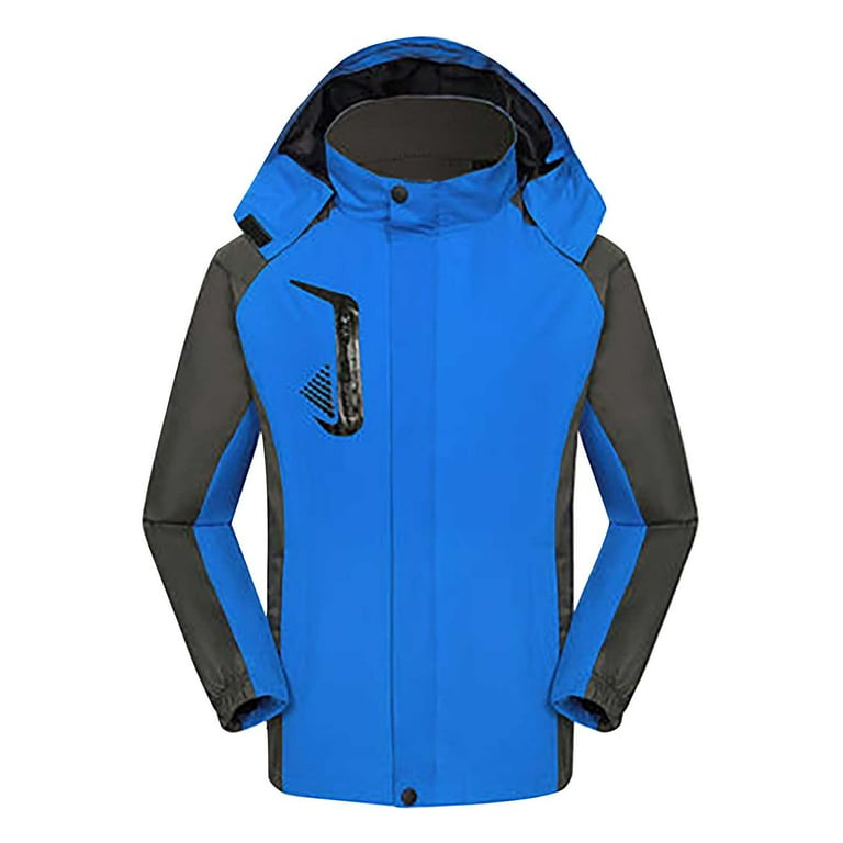 Motorcycle Jacket Patchwork Long Sleeve Unisex Plus Size Jacket Waterproof Elastic Breathable Casual Rain Jacket Outdoor Workout Jacket New Fashion Blue 4XL Walmart