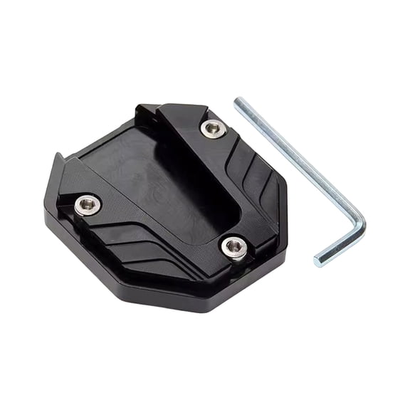 Motorcycle Kickstand Pad, 1 Piece Motocross Kickstand Support Stand Extension Plate Anti Slip Enlarged Base Helps to Park Safely on Soft Ground