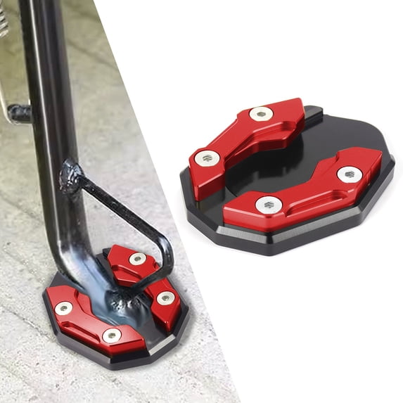 Motorcycle Kickstand Pad, Aluminum Alloy Motorcycle Kickstand Plate, Motorcycle Kickstand Foot Side Stand Extension Pad Support Plate, Suitable for All Motorcycle Stands