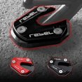 thumbnail image 1 of Motorcycle Kickstand Pad compatible with Ho&nda Rebel CMX 250 CMX 300 CMX 500 2017-2024 Side Stand Foot Extension Enlarger Plate Support CNC Foot Extension Plate (Black), 1 of 9