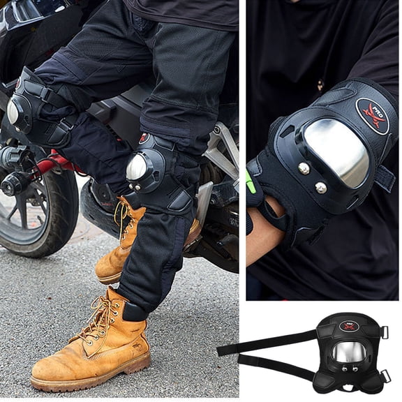 Motorcycle Knee Elbow Protectors Abrasion Guard, Usupdd Breathable Joint Pads for Motorcycle Riding, 4Pcs Polyester Protective Gear for Skateboarding Climbing, Black