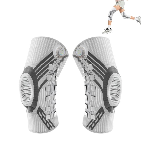 Motorcycle Knee Pads, Motion Knee Guard, Motorcycle Knee and Shin Guards, Adjustable Knee Guard for Outdoor Running, Basketball, Spring Support - White - Size L