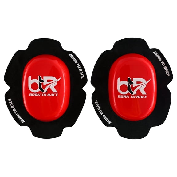 Motorcycle Knee Sliders for Road Racing – Durable PU Track Knee Pucks – High Grip Replacement for Racing Leather – Red