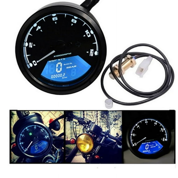 LCD Instrument Odometer Tachometer Speedometer Digital LCD Oil Gauge with Induction Sensor