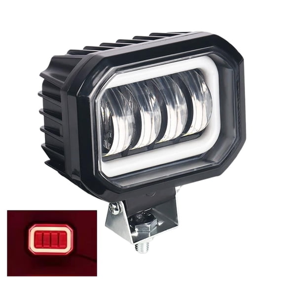 Motorcycle LED Eagle Eye Lights, LED Motorcycle Driving Lights, Auxiliary Spotlights Road Light Pod LED Fog Work Light for Motorcycle Truck SUV UTV ATV Tractor - Red