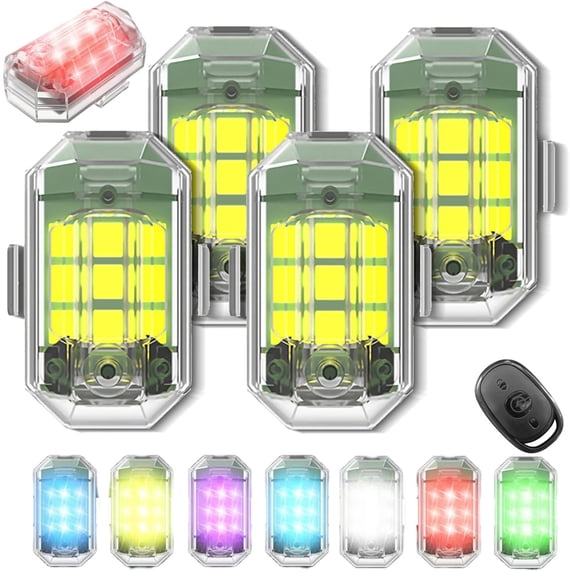 Motorcycle LED Flashing Lights - Multi-Color Electric Bike & Bicycle Taillights, Waterproof Navigation Lights for Cars, Scooters & Airplane Models