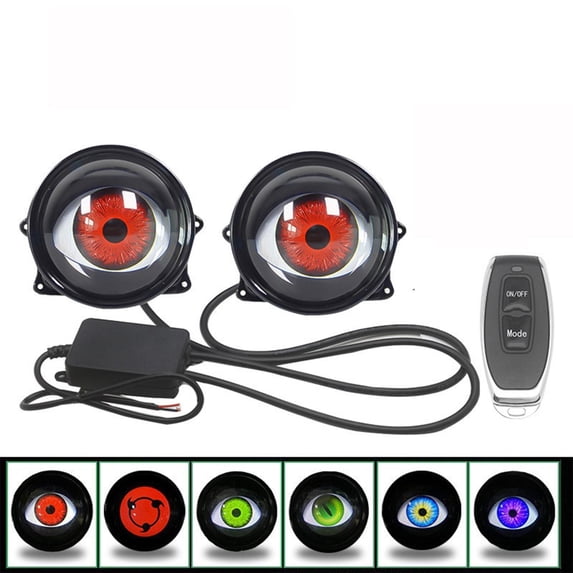 Motorcycle LED Headlights with Dynamic Eye Animations, Waterproof Shockproof Lighting Modes, Customizable Effects for Night Riding and Enhanced Visibility