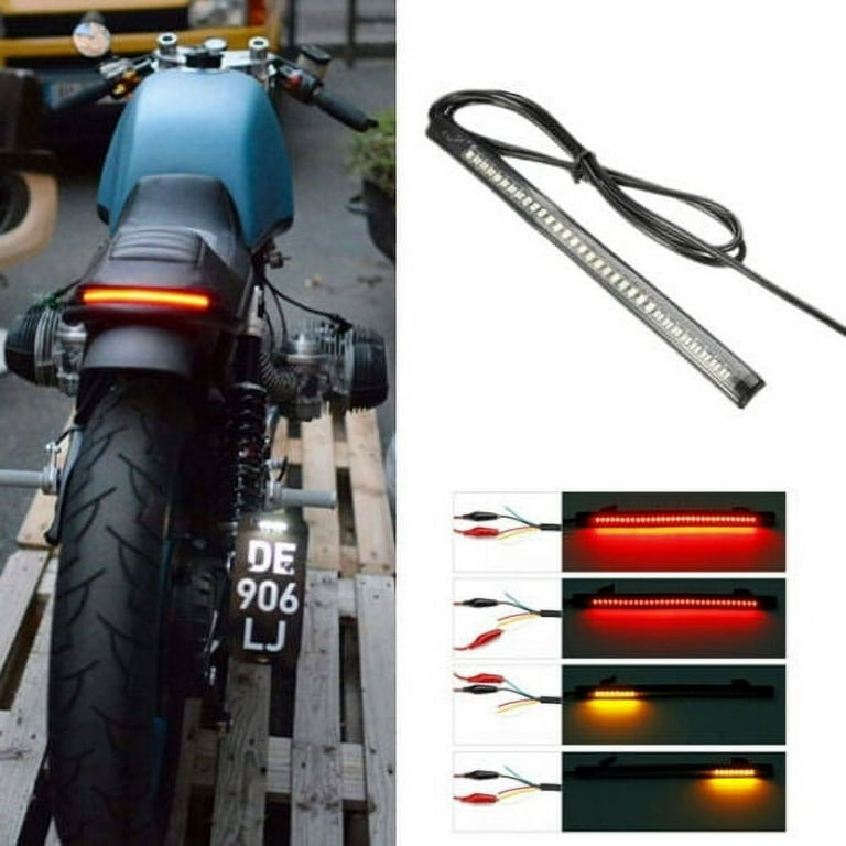 Fanale Posteriore LED Integrato Con Targa – Per Moto, Quad, ATV, Cruiser – Luce Freno, Freccia E Posizione – 12V - 5
