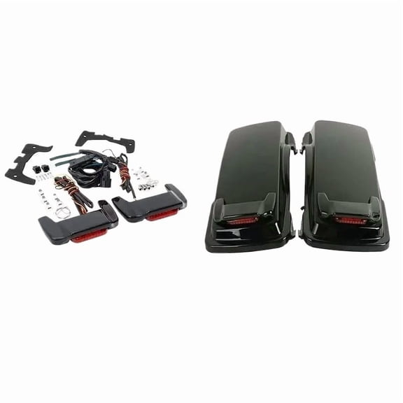 Motorcycle LED Saddlebag Lid Spoiler Kit For Harley Touring Road King Electra Glide 2014-2024
