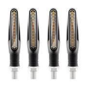 Motorcycle LED Turn Signals 2/4-Pack,Slim Amber Blinker Indicators,Universal 12 V Lights