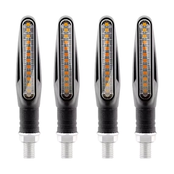 Motorcycle LED Turn Signals 2/4-Pack,Slim Amber Blinker Indicators,Universal 12 V Lights