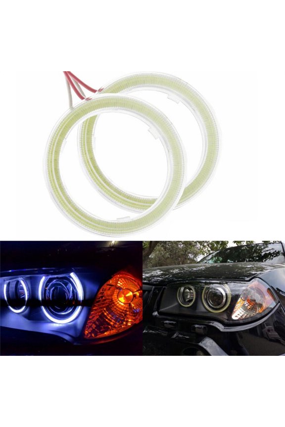 Motorcycle Led COB Headlight Fog Light Ring Car DRL Daytime Running Lights