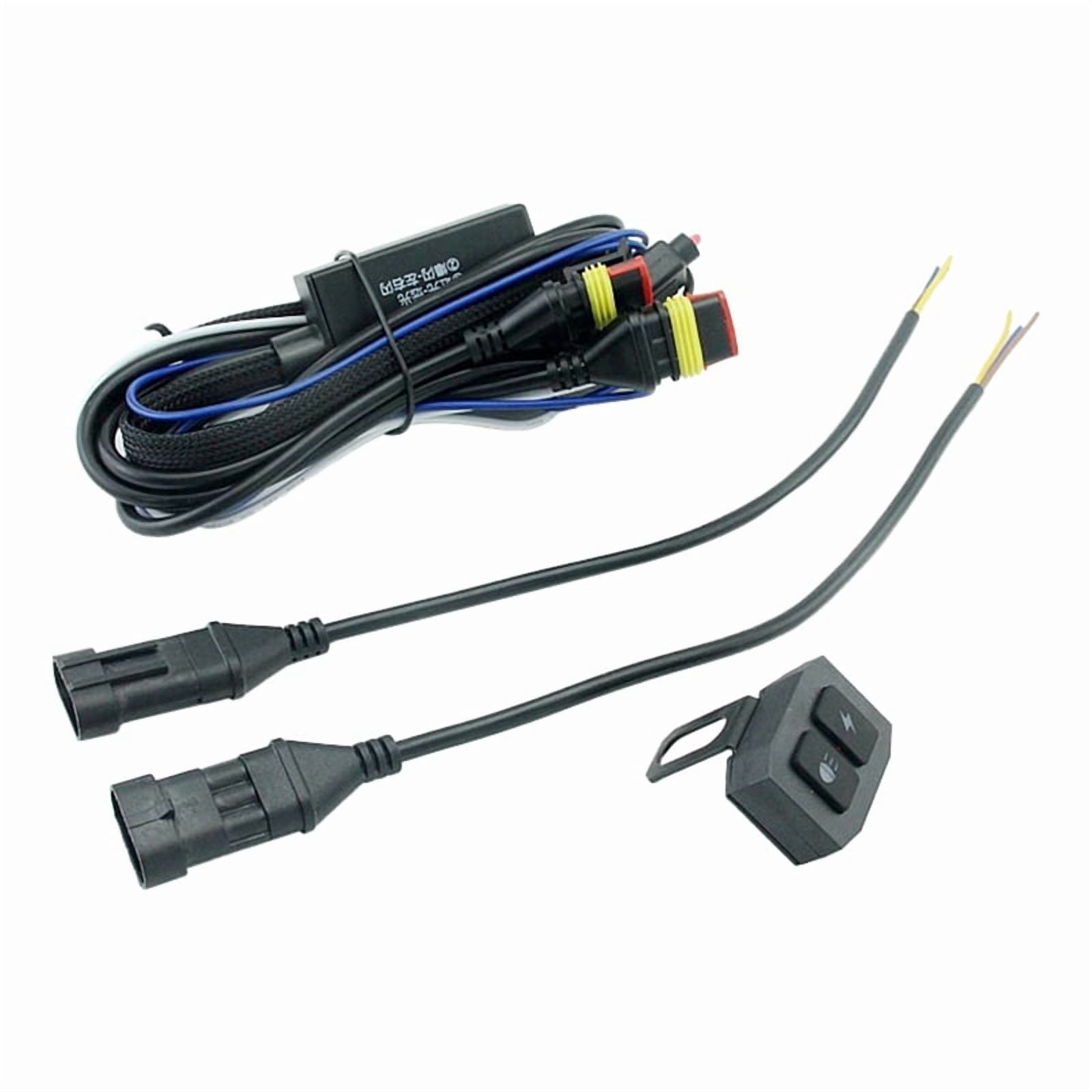 Motorcycle Led Fog Light Lamp Wiring Harness Relay Wire Switch High Low ...