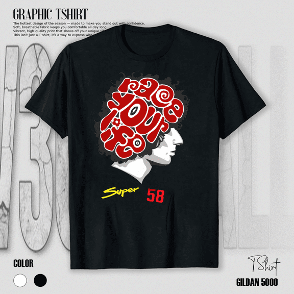 Motorcycle Legend Sic 58 MotoGP Racer Tribute Graphic Unisex T-Shirt V15194, up to Size 5XL
