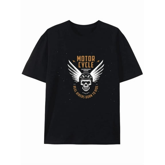 Motorcycle Legendary Rider Skull Wings T-shirt