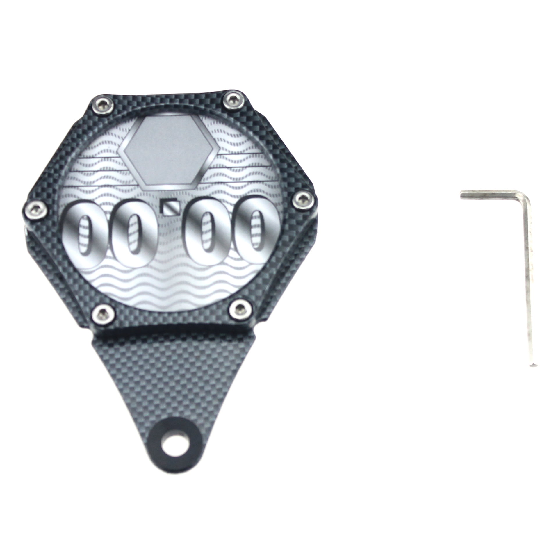 Motorcycle License Plate Bracket with Wrench Aluminum Alloy Frame Black