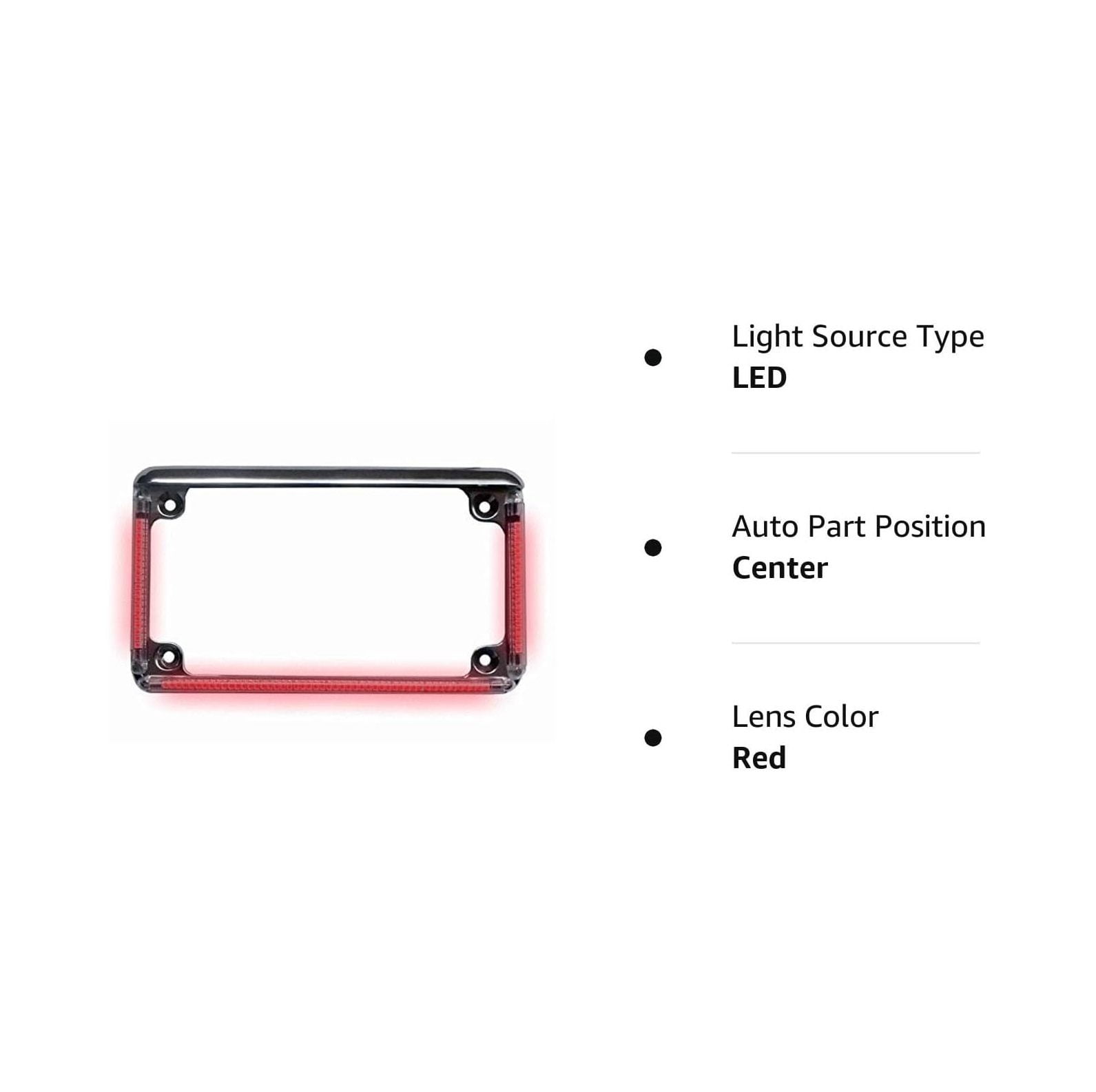 Motorcycle License Plate Frame With LED Turn Signals and Brake Lights