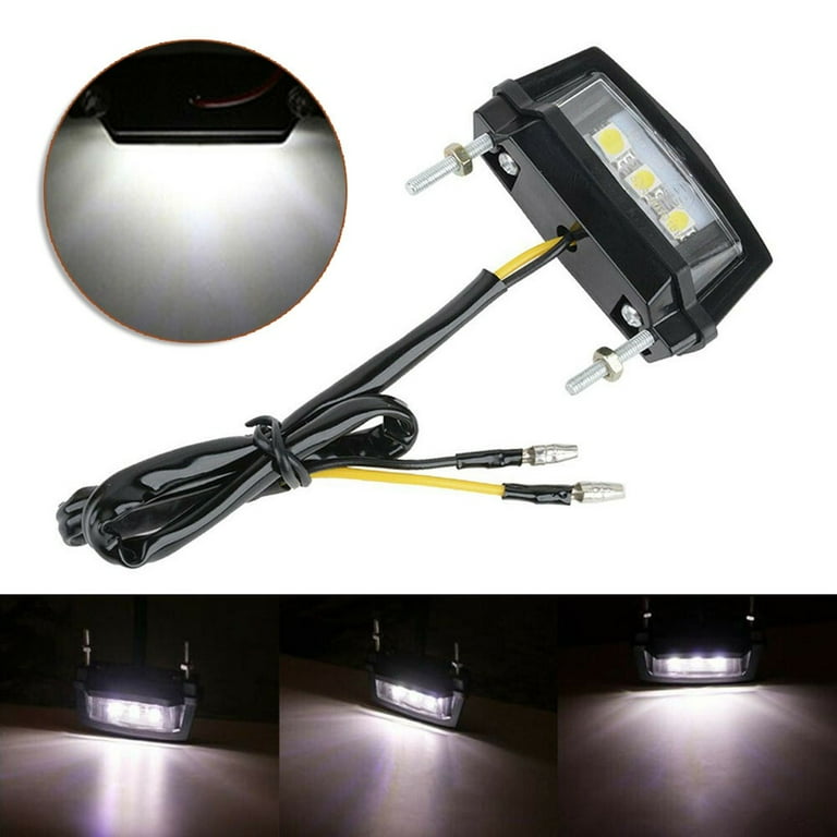 Motorcycle License Plate Light LED Number Plate Light Multi Use 12v Universal