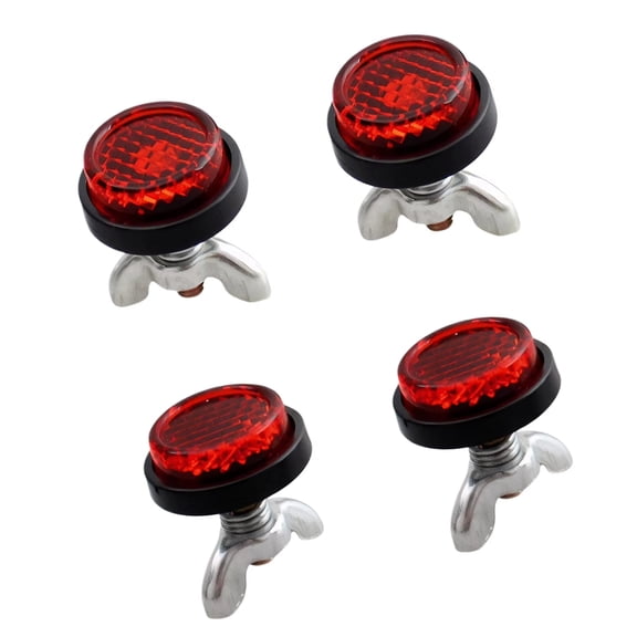 Motorcycle License Plate Reflective Mounting Bolts 4/8Pcs Set Corrosions Resistant Fasteners Secure Red Reflector