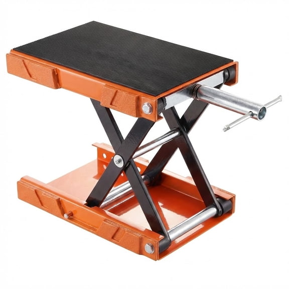 Motorcycle Lift, 1100 LBS Motorcycle Scissor Lift Jack with Wide Deck & Safety Pin, 3.7"-13.8" Center Hoist Crank Stand, Steel Scissor Jack for Street Bikes, Cruiser Bikes, Touring Motorcycles