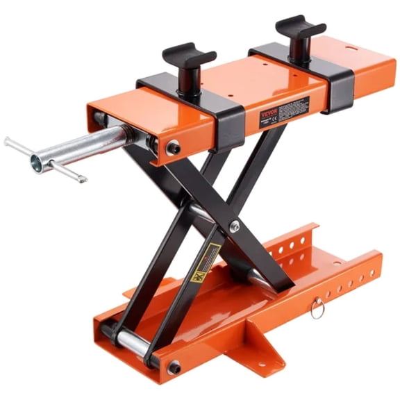 Motorcycle Lift, 500 kg Motorcycle Center Scissor Lift Jack with Saddle & Safety Pin, Steel Motorcycle Jack Hoist Stand for Street Bikes, Cruiser Bikes, Touring Motorcycles
