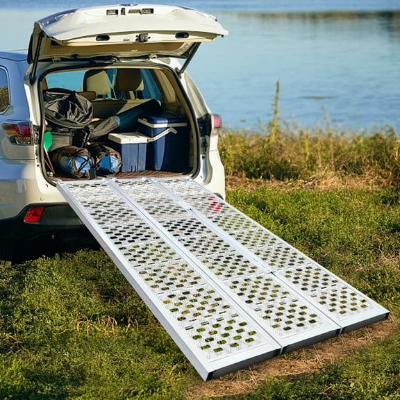Motorcycle Loading Ramp Dirt Bike Ramp 750 lbs Powersports Loading Ramp Lightweight Portable Ramps 7.5 FT Ramps for Pickup Trucks Easy to Carry and Store