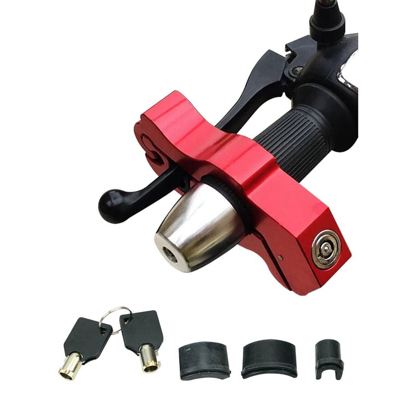 Motorcycle Lock, Handlebar Lock with 2 Keys, Anti Theft Motorcycle Brake Lock for Motorcycle Bike ATV Scooter - Red