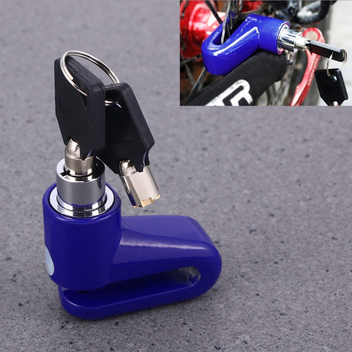 Motorcycle Lock Security Anti Theft Bike Motorbike Motorcycle Disc Brake Lock Theft Protection For Scooter Motorbike (Blue)