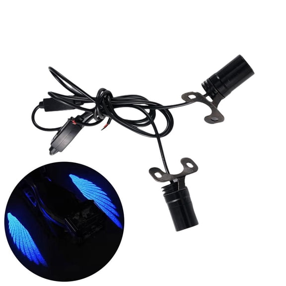 Motorcycle Logo LED Light, Universal Motorcycle Projector Lights for Angel Wing Logo, Waterproof Motorcycle Shadow Light Accessories for Motor Scooter Electric Vehicle Lovers Gift