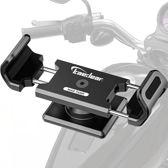Motorcycle Magnetic Phone Holder, Strong Neodymium Magnet, Aluminum, Stainless Steel Extension Arms, 360 Rotation, Scratch Protection, Mag Tank KDR-M35