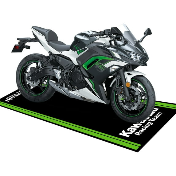 Motorcycle Mat for Garage 79x31 Inches Pit Garage Floor Mat Oil Absorbent Pad Rubber Backing Layer Protects Floor from Spills, Drips, Splashes and Stains Washable - Kawa