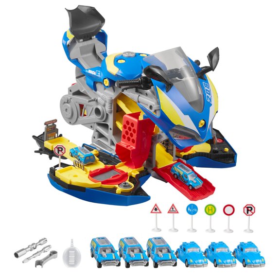 Motorcycle Mechanic Toy Set 25-Piece Workshop with Lights Sounds and Removable Parts Realistic Riding and Racing Play for Ages 3 Plus