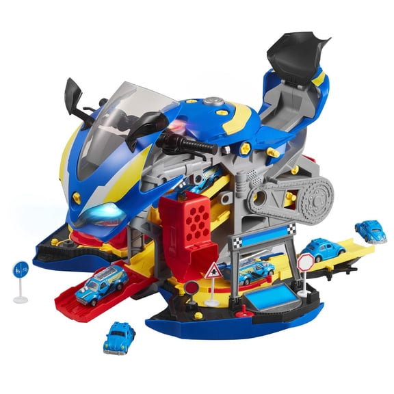 Motorcycle Mechanic Toy Set 25 Pieces Removable Parts Lights Sounds Simulated Riding Track Racing Workshop for Kids 3 Years Up Blue