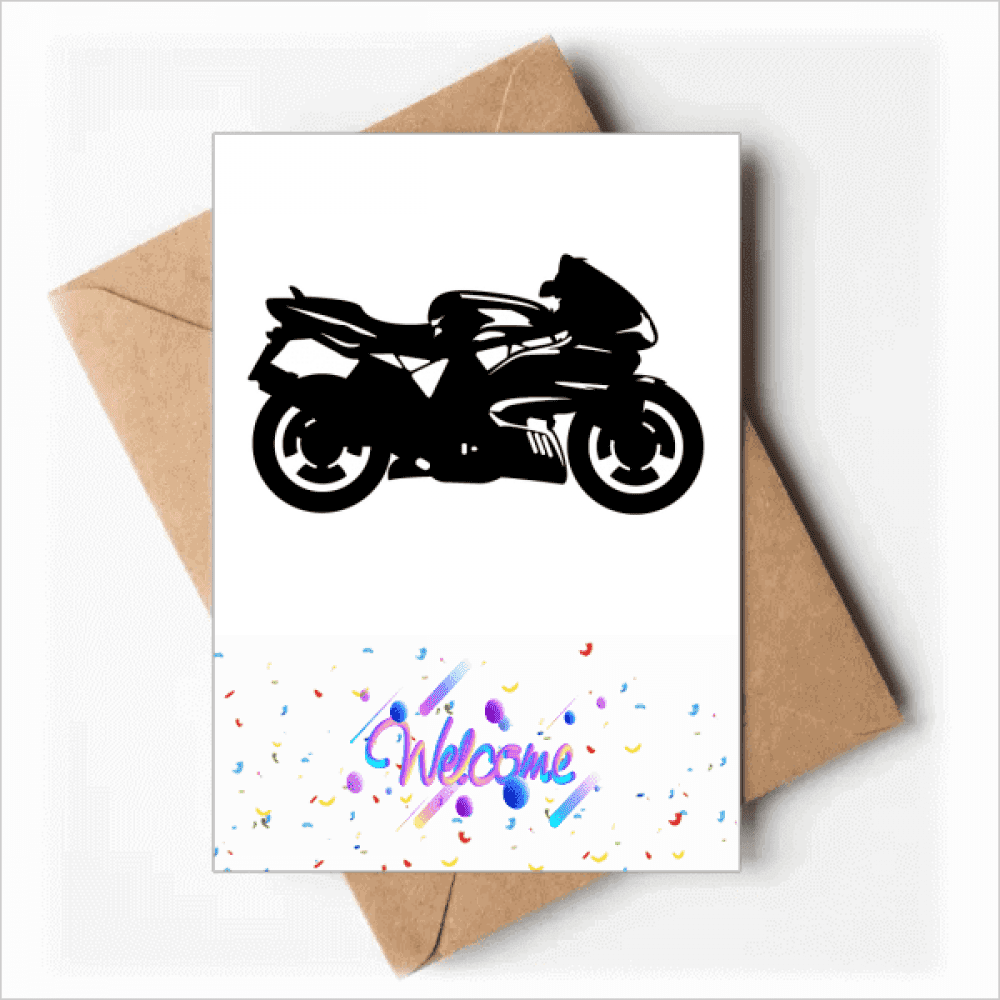 Motorcycle Mechanical Black Illustration Welcome Back Greeting Cards ...