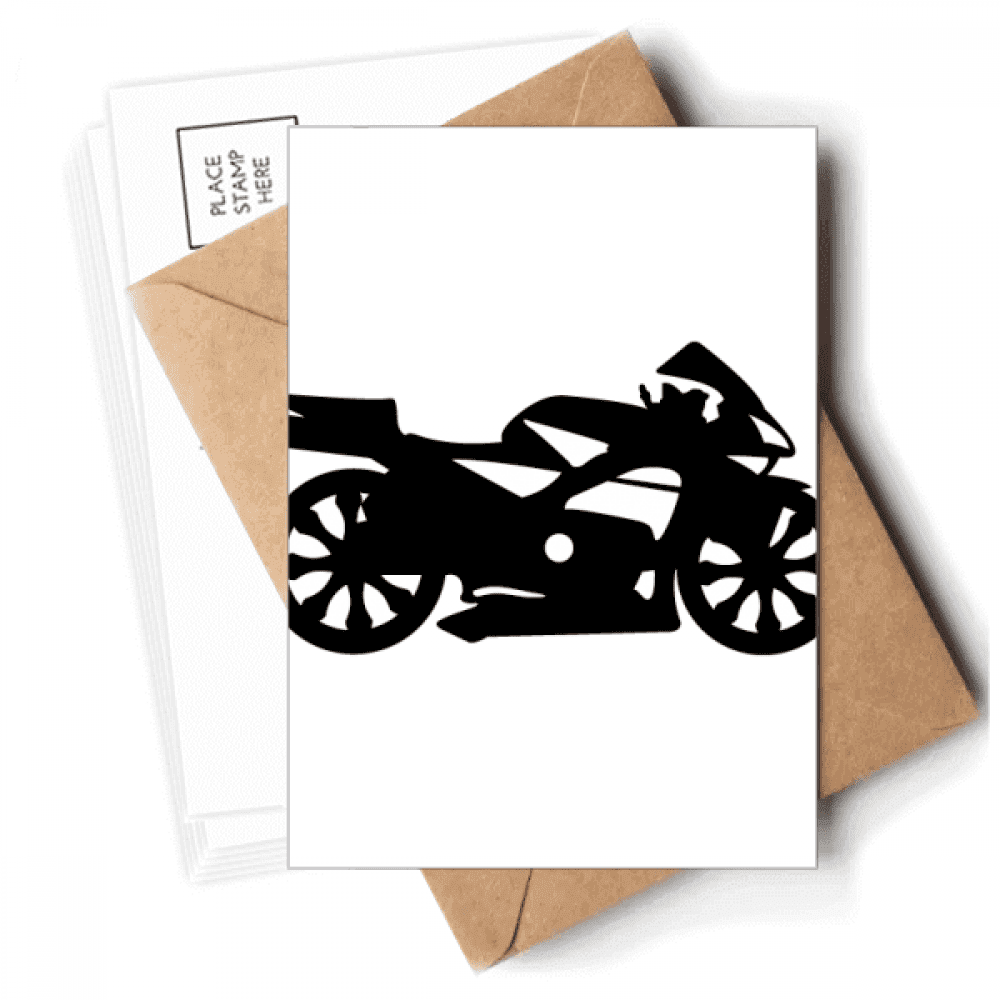 Motorcycle Mechanical Black Outline Postcards Envelopes Blank Note ...