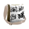 thumbnail image 1 of Motorcycle Messenger Bag, Motorbikes, Unisex Cross-body, by Ambesonne, 1 of 2